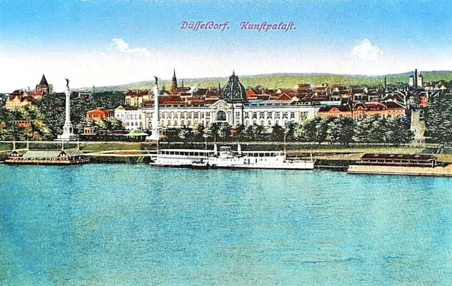 Historische Ansichtskarte, Düsseldorf, Kunstpalast,um 1900, blanko, Rarität