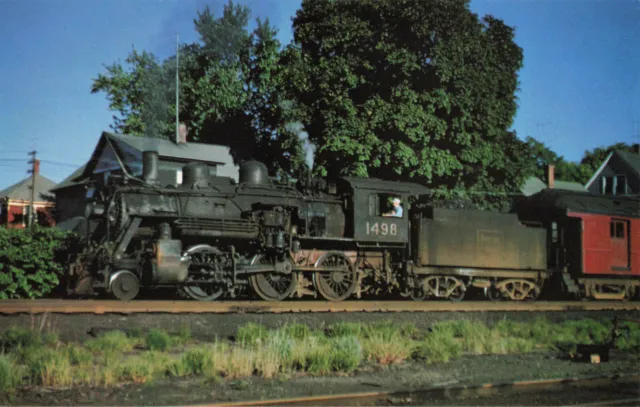 Postcard Train Boston & Maine Mogul 1498 Locomotive Steamer Boston to Clinton