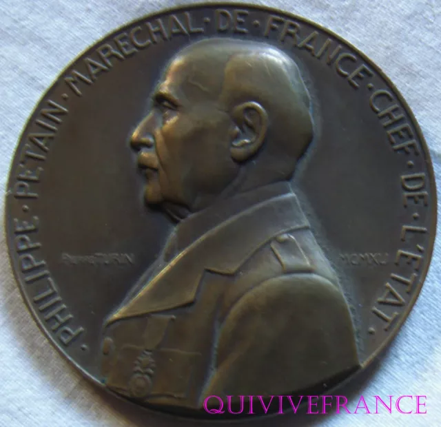 MED30096 - MEDAILLE MARECHAL PETAIN CHEF DE L'ETAT 1941 par Pierre TURIN