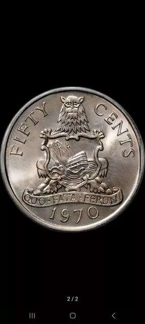 BERMUDA 1970 Fifty Cent 50 Cent Coin