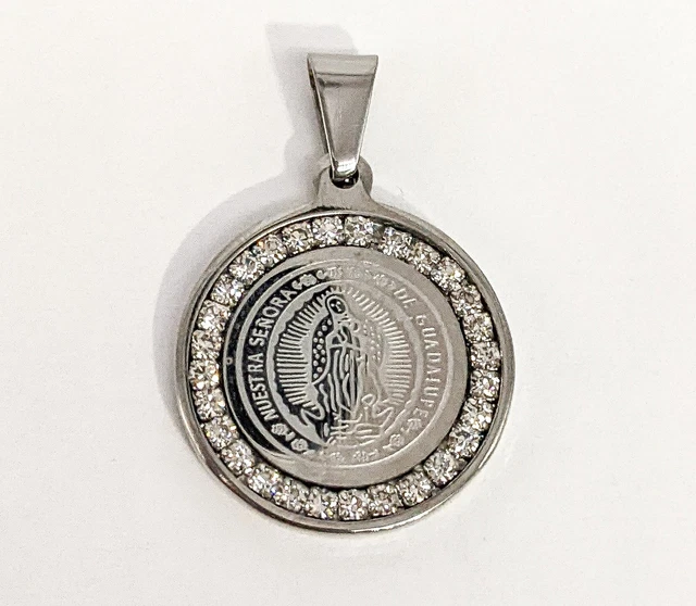 Stainless Steel My Lady Virgin Mary Charm Pendant Acero Oro Virgen de Guadalupe