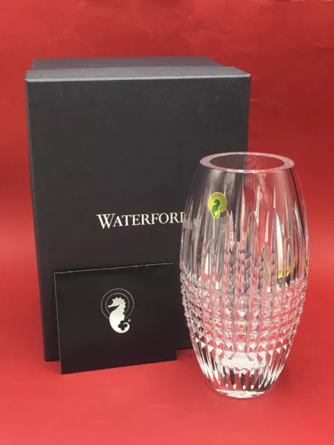 Waterford Crystal Lismore Diamond Encore Cut 20cm Vase Unused 1st Boxed