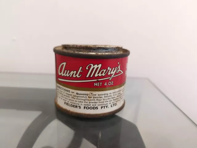 Aunt Mary's Baking Powder Vintage 4Oz Australian Tin