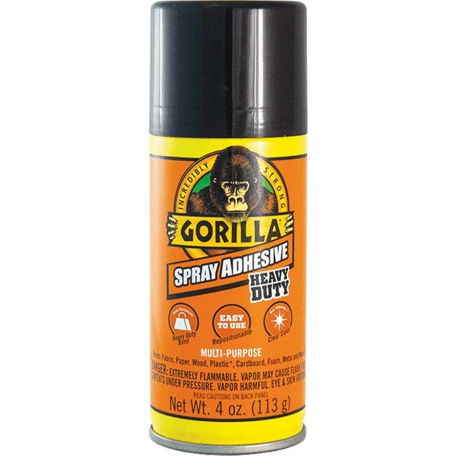 Gorilla 4 Oz. Heavy-Duty Multi-Purpose Spray Adhesive 6346502 Pack of 4 Gorilla