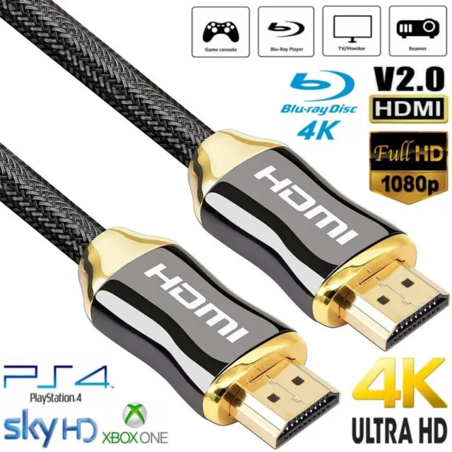 Haute vitesse 2.0 Câble HDMI  PS4 3D HDTV UHD X Boîte Blu-ray Sky HD