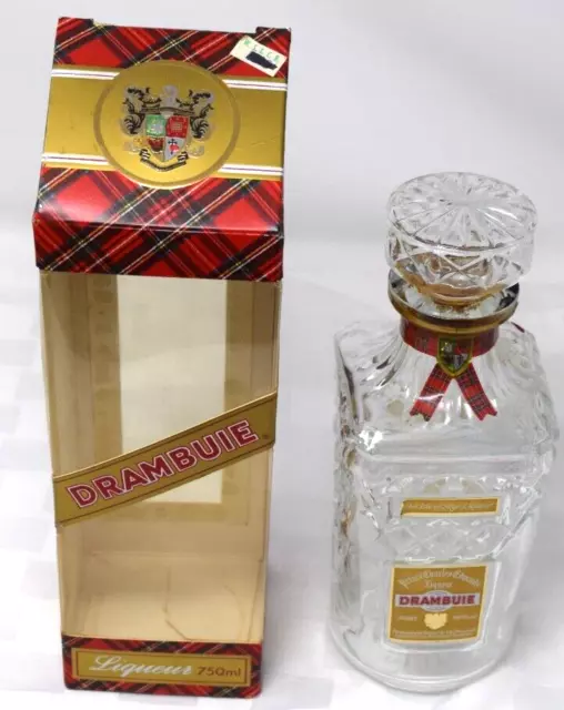 Vintage Drambuie Liquor Glass Decanter & Box Empty Isle Of Skye
