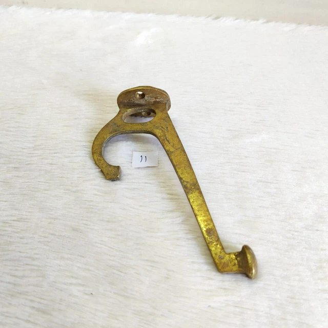 1920s Vintage Brass Wall Hooks Hanger Rich Patina Decorative Collectible 11