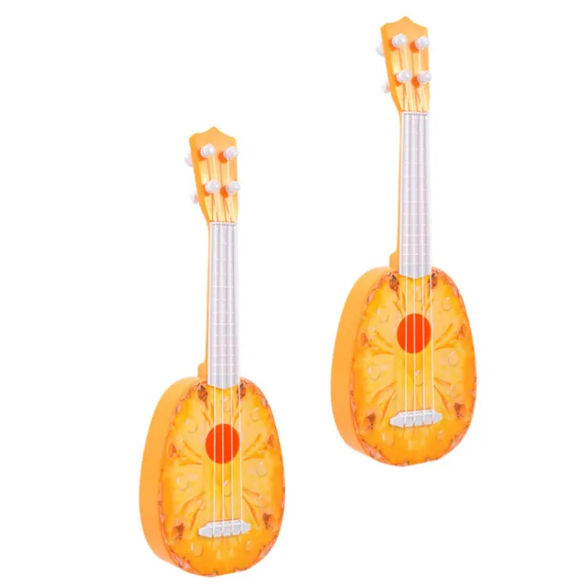 2 Pcs Abs Fruit Guitar Baby Preschooler Musical Toy Instrument for Kids