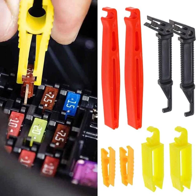 Set rimozione inserto fusibile auto 8 pz clip in plastica con estrattore essenziale