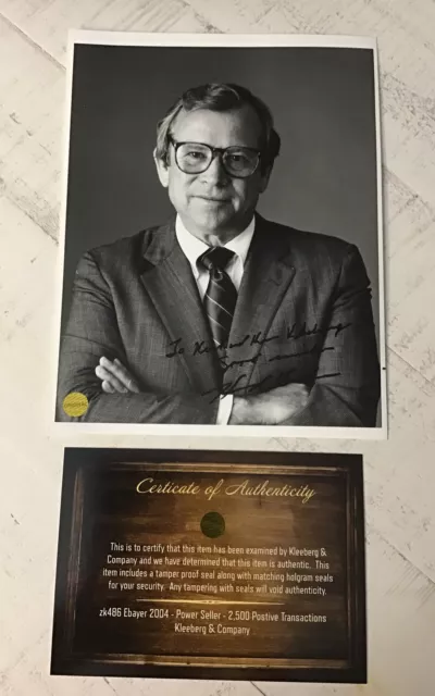 Howard Baker Autographed 8x10 Political Tennessee Senator COA Plus Letter 2