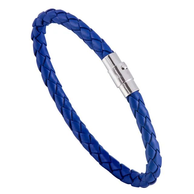 Zense - Bracelet bleu en cuir tressé pour homme ZB0257