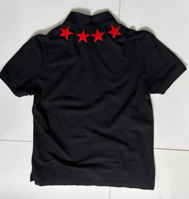 Givenchy AW 2012 Red Stars Polo Shirt Black Cotton  Size S Iconic Rare 3