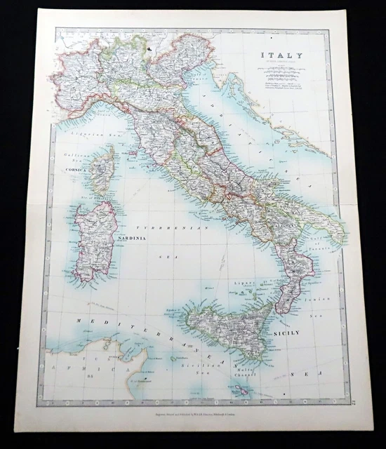 ANTIK MAP OF Italien Sizilien Campania ROM Neapel Venice Sardinien ...