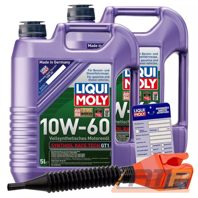 2x 5 L = 10 LITER LIQUI MOLY SYNTHOIL RACE TECH GT1 10W-60 MOTOR-ÖL MOTOREN-ÖL