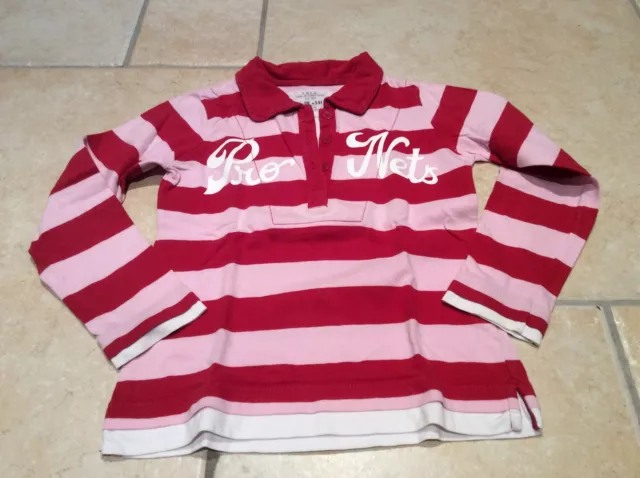 Pullover Mädchen rot rosa gestreift H&M Größe 116 Poloshirt Shirt  top