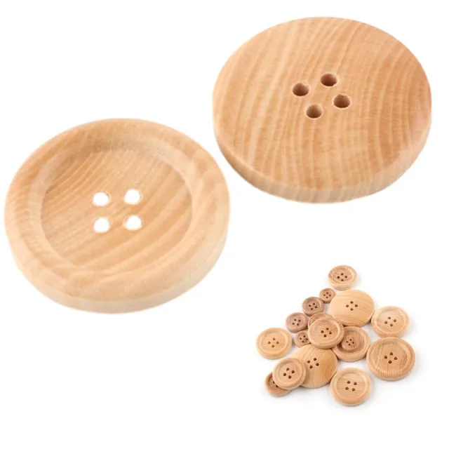 Assortiment de boutons en bois 20 pièces boutons ronds couleur naturelle coutur