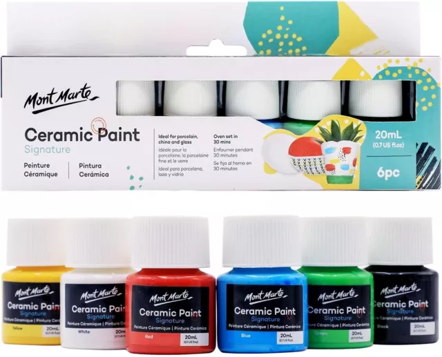 MONT MARTE Ceramic Paint Signature, 6 Mixable Colours, 20ml 0.7oz bottles, Paint