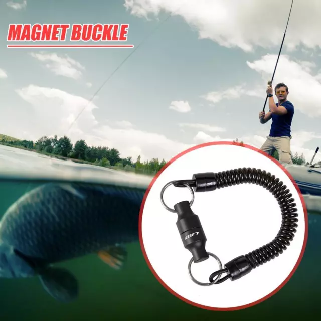 fr Magnetic Net Release Magnet Clip Holder Retractor with Cord for Fly Fishing