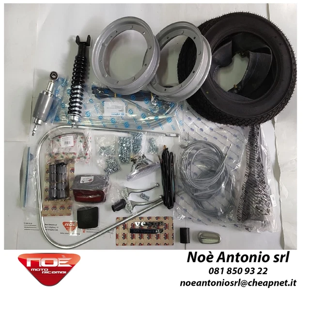 KIT RICAMBI RESTAURO Vespa 50 Completo Di Gomme Ammortizzatori Cerchi ...