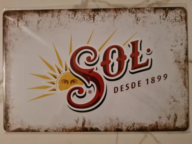 Sol Beer Retro Vintage Tin Metal Sign Man Cave