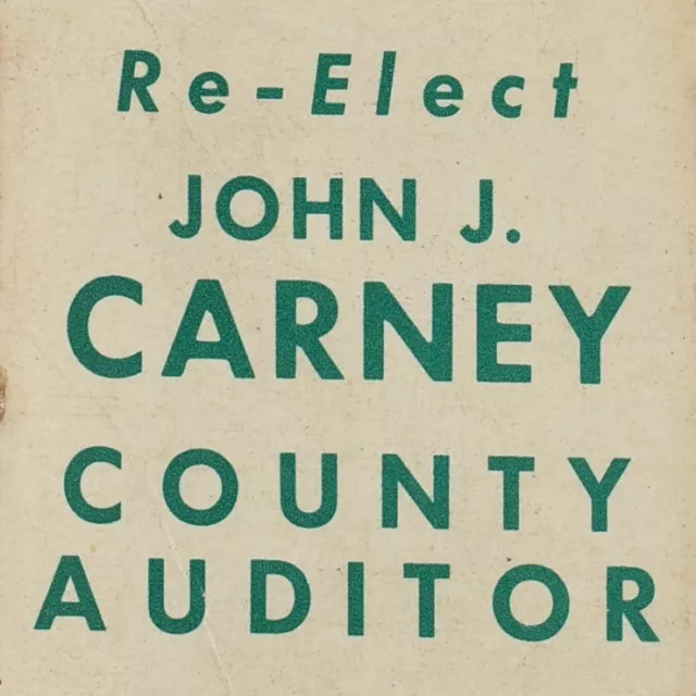 1958 John J Carney Cuyahoga County Auditor Frank M Gorman Commissioner Ohio