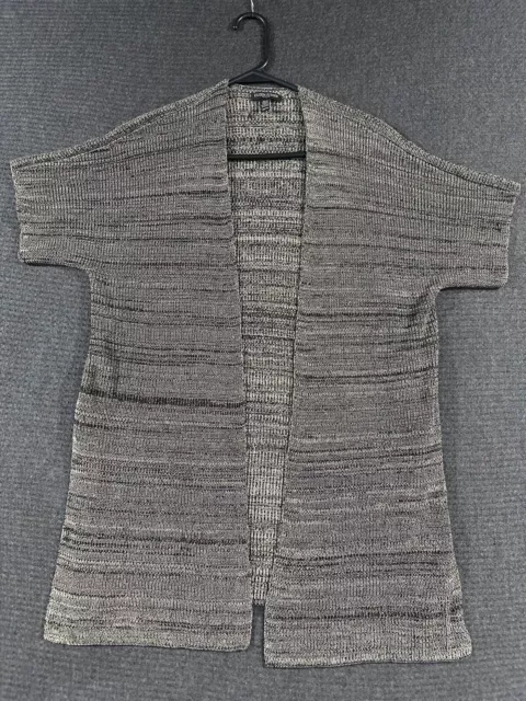 Eileen Fisher Open Front Kimono Cardigan Petite OS Black Tencel Short Sleeve 2