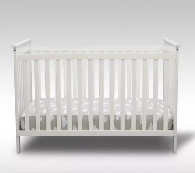Delta Children Adley 3-in-1 Convertible Crib in Bianca White color