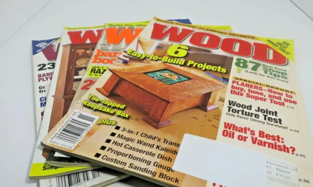 Revista de madera de Better Home & Garden de los años 03,06,07,13 (4) números