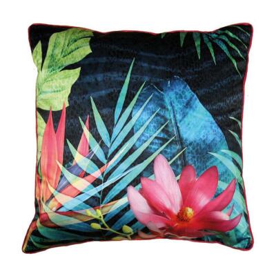 Cuscino in raso pindorama Cuscino Morbido Floreale Tropicale Rosa REVERSE Multi 