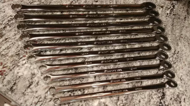 Snapon Tools 10pc 0-offset 10-19mm Ratchet Wrench Set - USA MADE