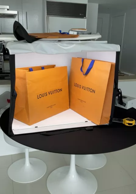 LOUIS VUITTON Authentic Shopping Paper Gift Bag Small Orange 8.5” x 7” X 4.5