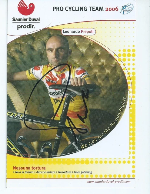 TDF-CYCLISME CP Autographe de LEONARDO PIEPOLI team SAUNIER EUR