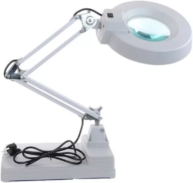 Vinmax Folding LED Desk Lamp Magnifier Glasses 5" Glass Lens Rotary 10X Magni...