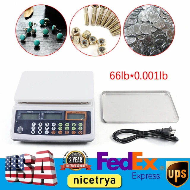 Digital Parts Coin Precise Counting Scale 66Lb / 0.001 Lb Capacity Inventory USA