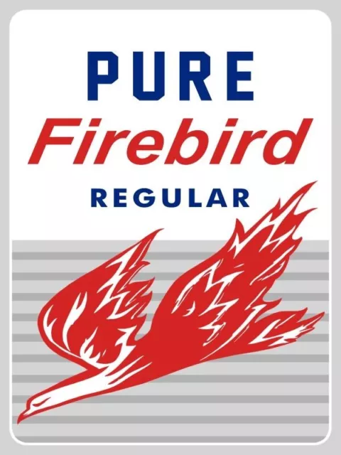 PURE Oil Co. Firebird Regular Gasoline NEW METAL SIGN: 12x16 Free Shipping
