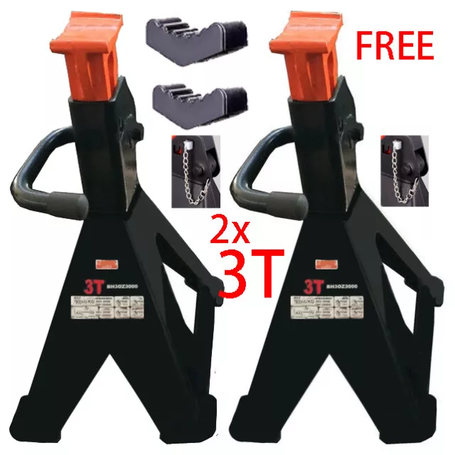 New 3 Tonne Car Jack Stand (Pair) Adjustable Height - 3,000 Kg Work Load AU