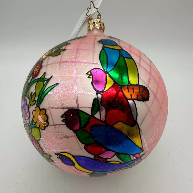 2005 Christopher Radko Tropical Isle 5" Ball Ornament 1012100 Pink with Tags