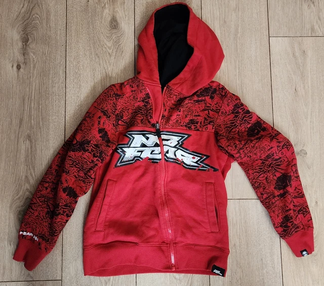 Maglione con cappuccio NO FEAR rosso bambino 11 - 12 anni manica lunga misto poliestere