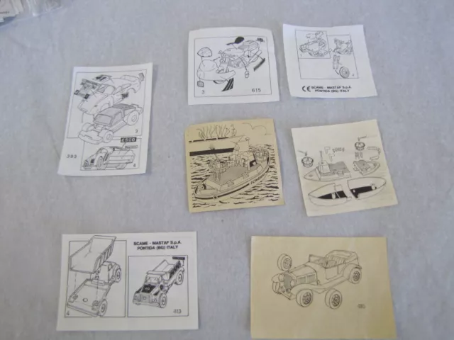 7x LOT Ancien KINDER AUTO Oldtimer BATEAU Fire Corplast RARE MAXI EI Notice BPZ