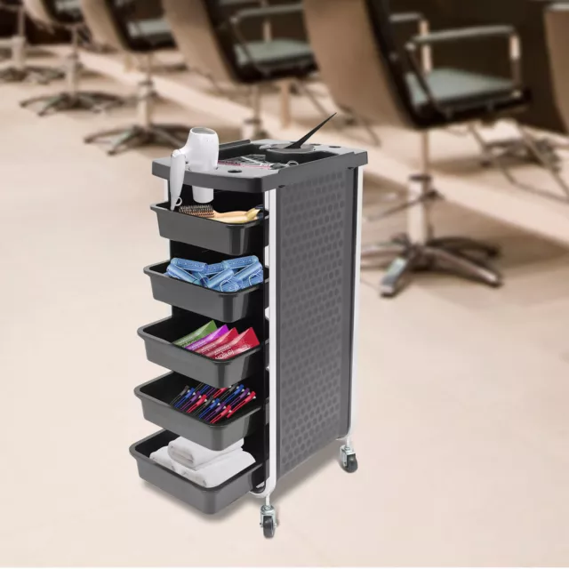 Beauty Rolling Salon Trolley Spa Cart Styling Station Equipment Storage 5Drawers