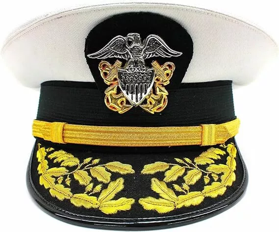 WWII Us Navy Officer Hat, Us Navy Admiral Visor Cap Repro in all Size Available