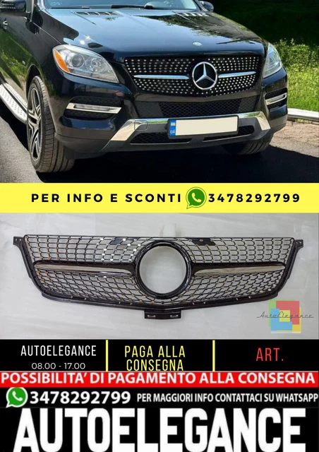 Grille De Radiateur Avant Diamant Noir Pour Mercedes Classe A W176 A180/A220 2012-2015