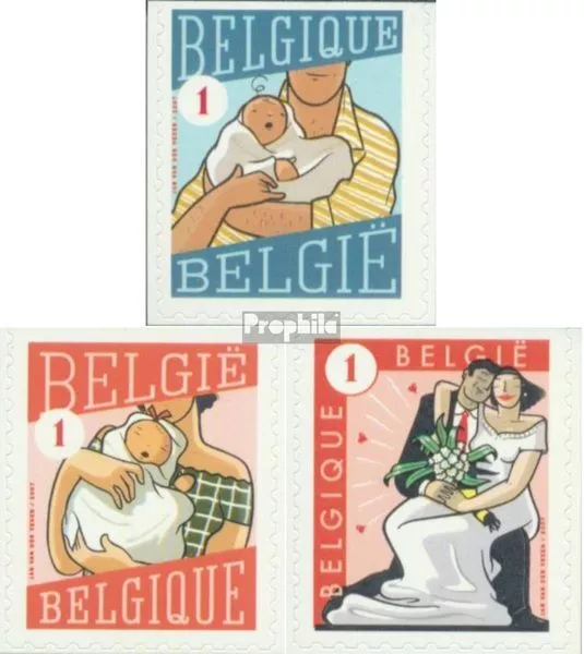 Briefmarken Belgien 2007 Mi 3785Do-3787Do  postfrisch Comics