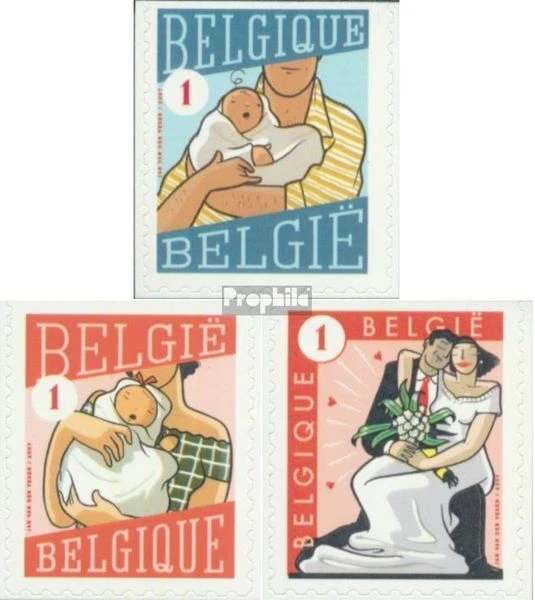 Briefmarken Belgien 2007 Mi 3785Do-3787Do  postfrisch Comics