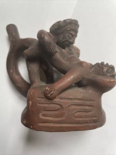 Moche Peruvian Huaco erotic sexy stirrup vessel pottery replica erotica
