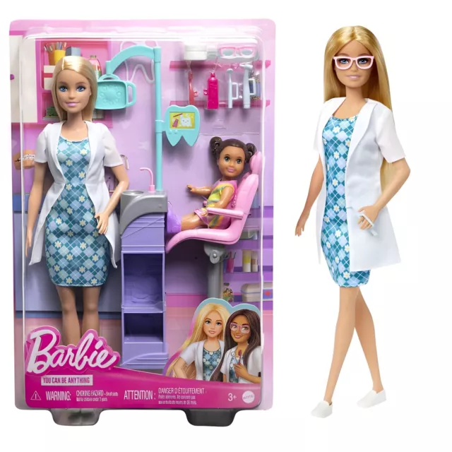 Barbie Careers Dentist Doll and Playset with Accessories for girls and boy