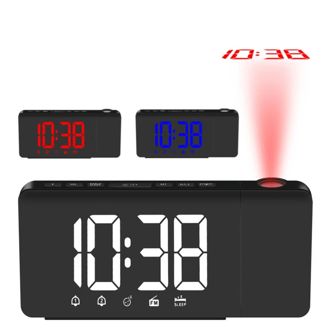 Horloge radio Affichage à multifonction Projection numérique Horloge 2