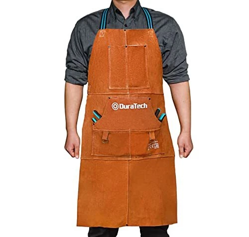 DURATECH Leather Apron, 36" Welding Apron Heat Flame Resistant, Heavy Duty