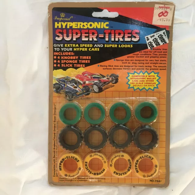 Hypersonic Super Hyper Slicks Tires Hyper Cars 7641 1989 Imperial Toy NEW Sealed