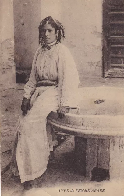 Antique postcard MOROCCO postcard Arabic woman type written